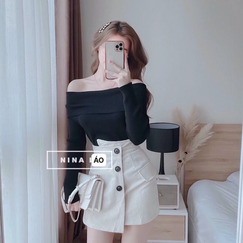 Chân váy nút 3 chéo vạt xinh