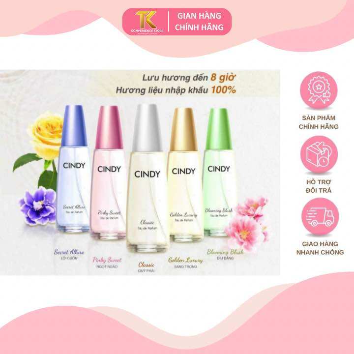 Nước hoa cindy thơm ngất ngây 4 màu 50ml