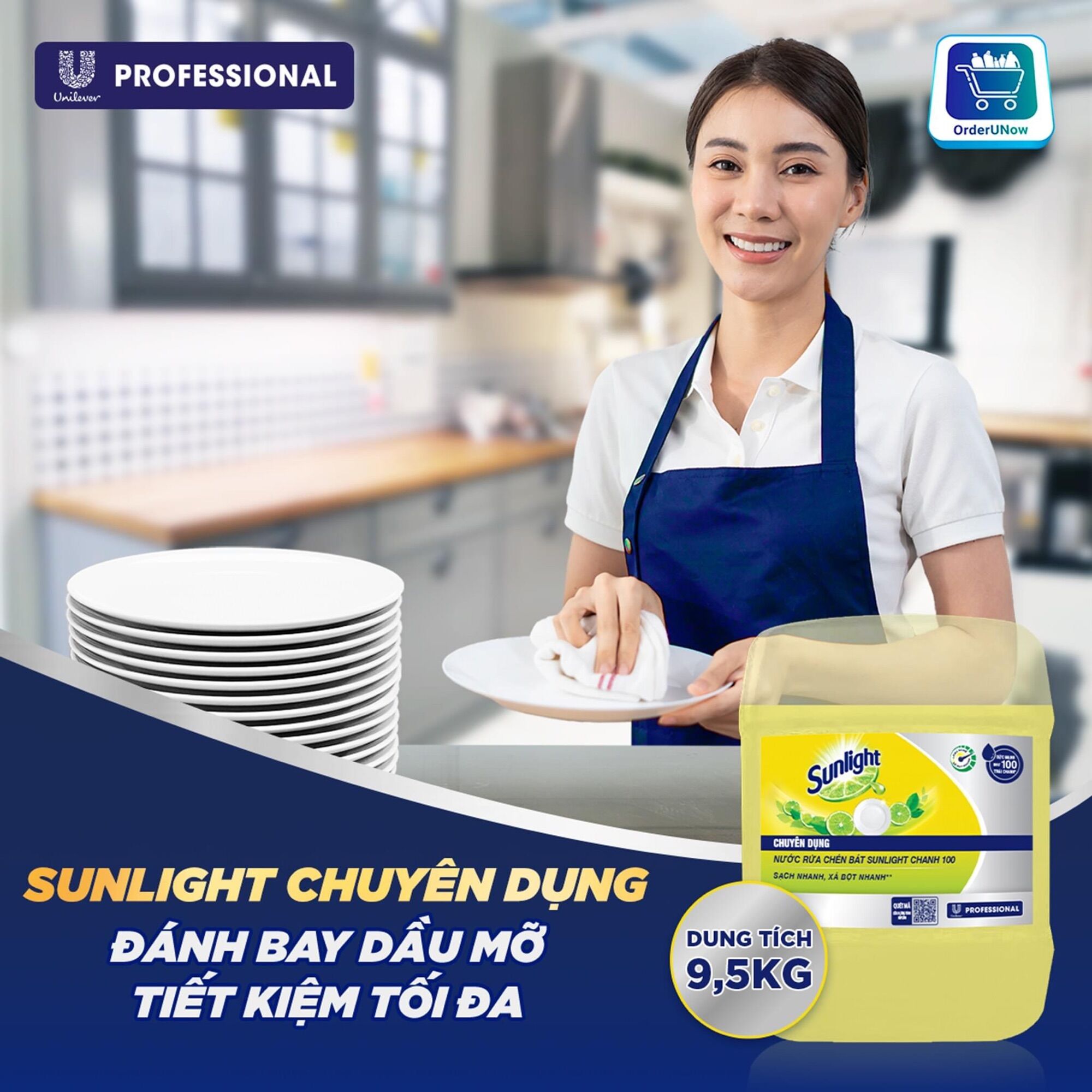 Nước Rửa Chén SUNLIGHT can nhựa lớn 9.5kg [Giá Sỉ]