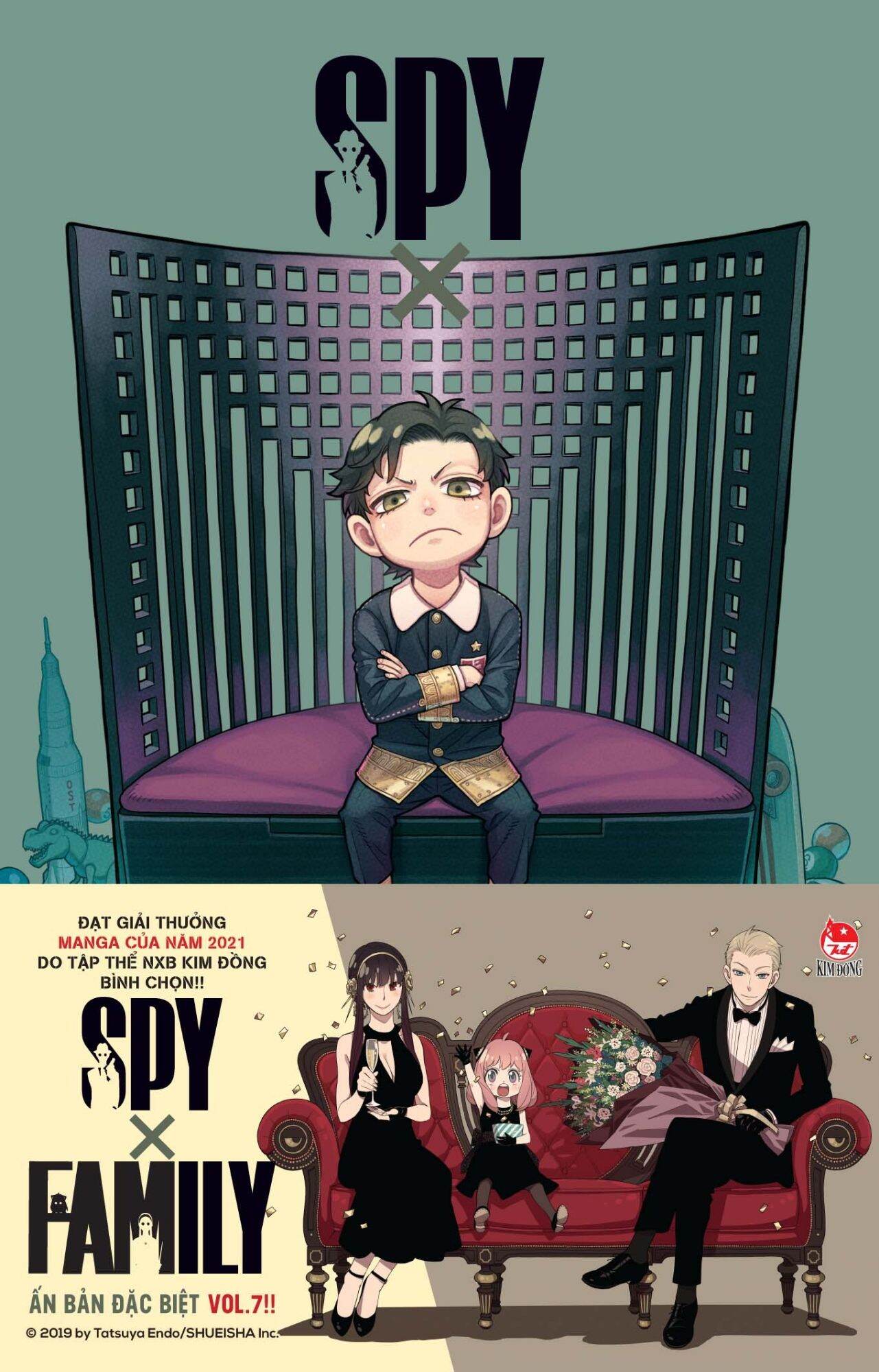 Spy x family tập 7 bản đặc biệt tặng kèm đai Obi + phong thư đựng 3 postcard art độc quyền + mô hình thay đồ Anya và set stickers