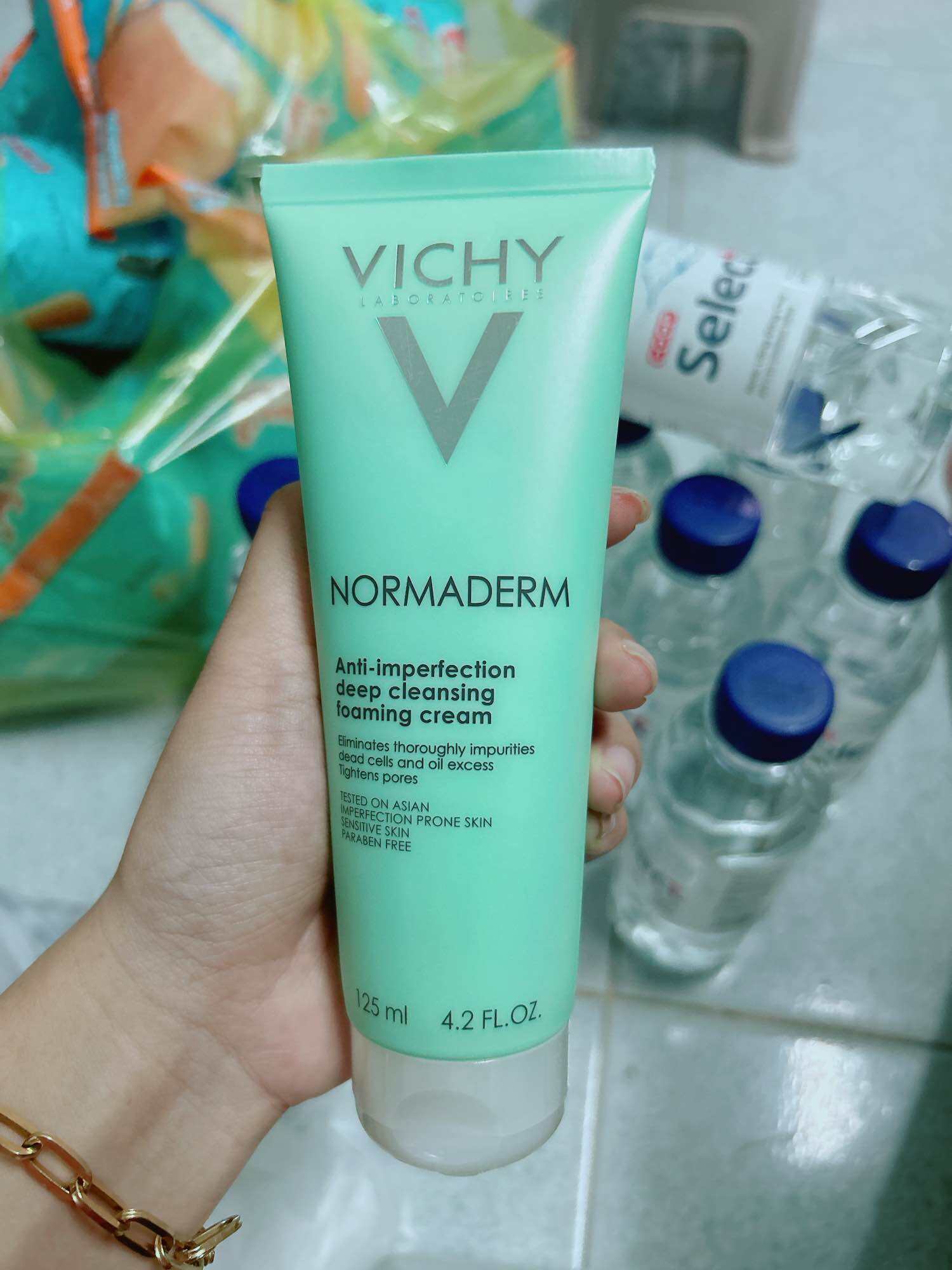 Sữa rửa mặt Vichy Normaderm ngừa mụn, mờ thâm tuýp 125ml