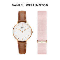 Daniel Wellington | Đồng Hồ Nữ Đẹp Da Thật Màu Hồng Vàng 28mm