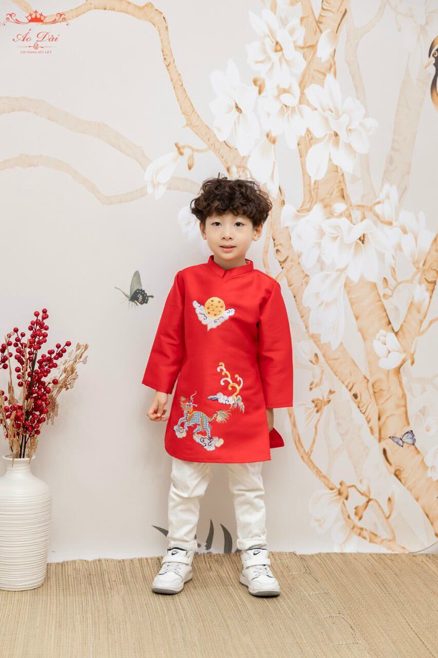 Áo dài cách tân bé trai Thanh long - HN18