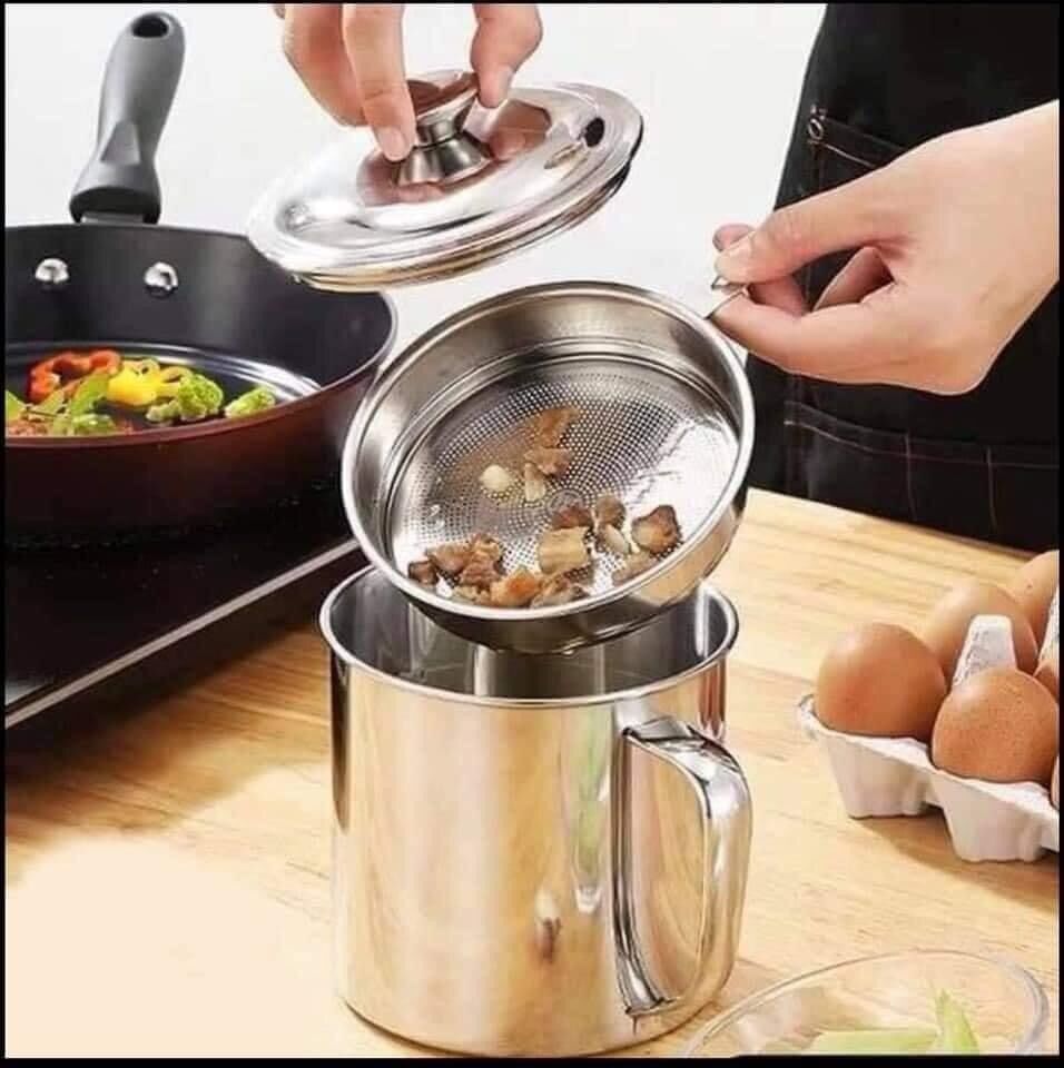 Ca lọc dầu inox dung tích 1,2l bằng inox 304