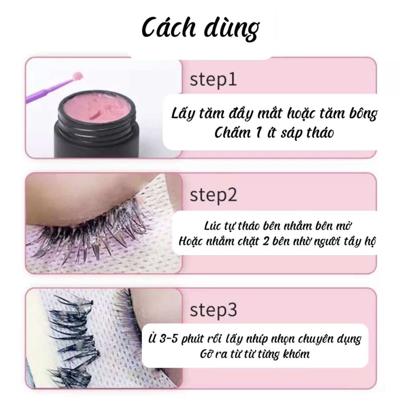 Sáp tháo mi , tẩy keo nối, không cay