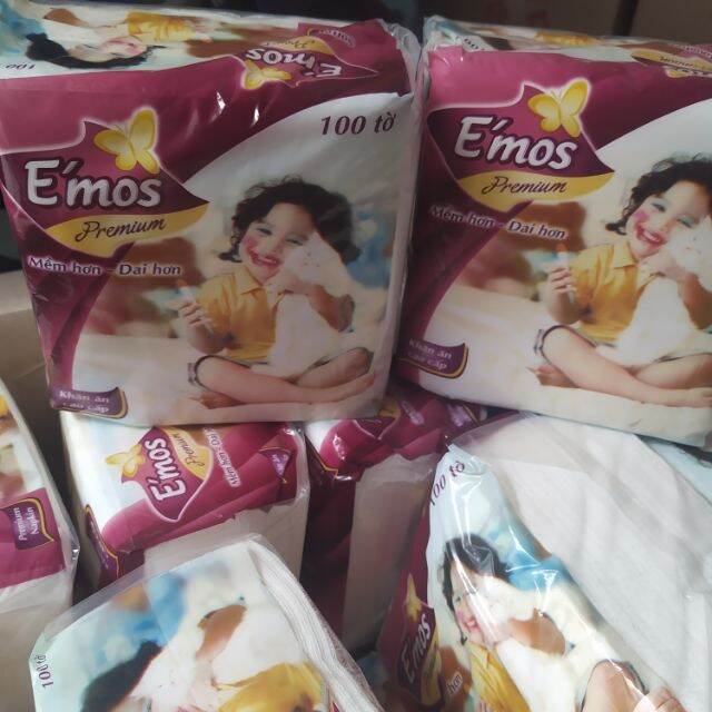 KHĂN GIẤY VUÔNG EMOS 100 TỜ GIÁ SỈ
