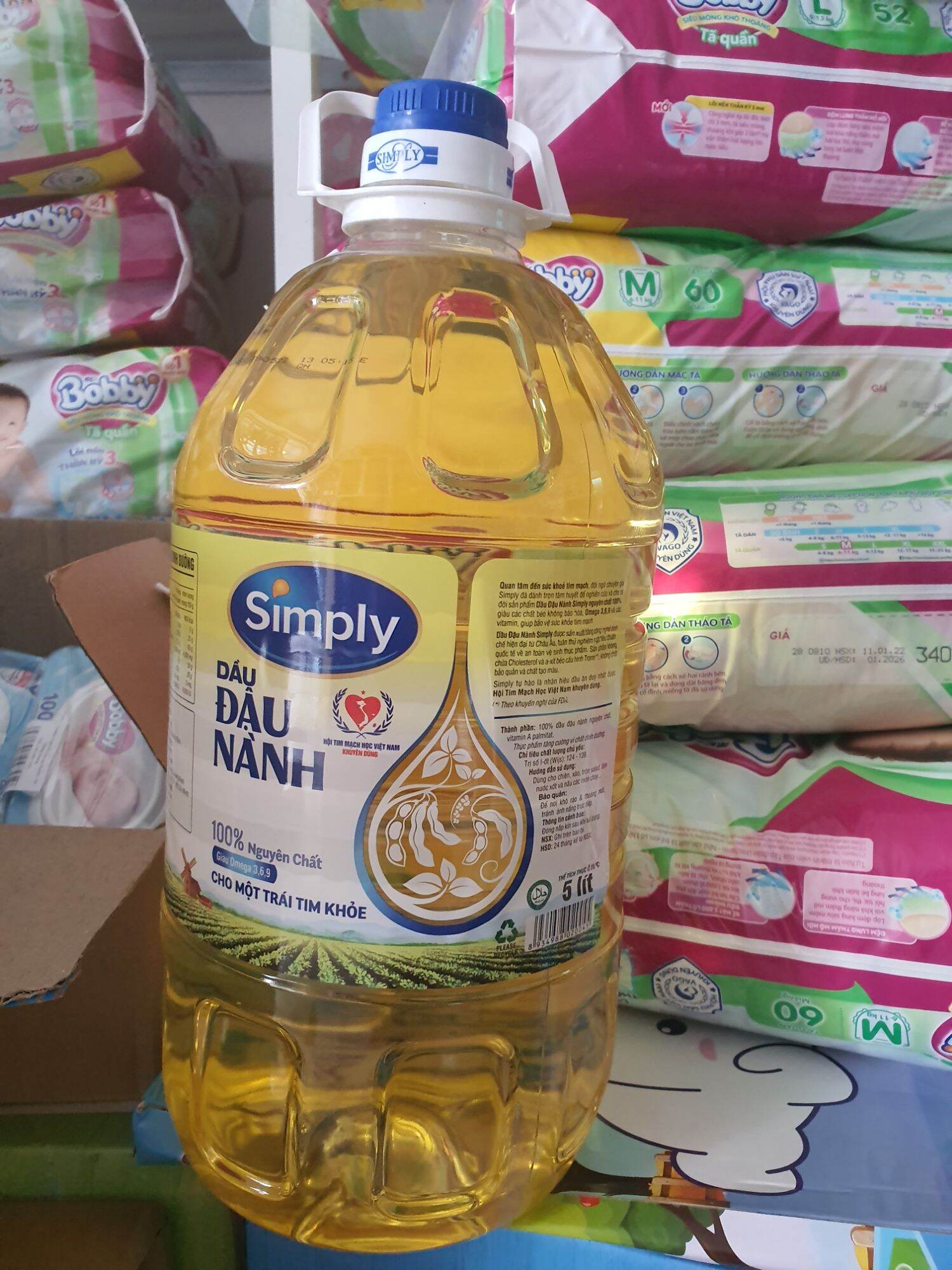 Dầu đậu nành simply can 5 lít