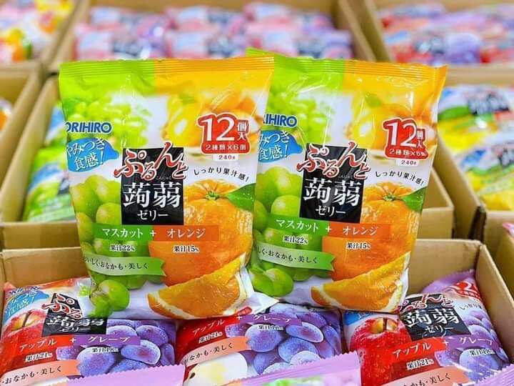 Thạch trái cây Orihiro Nhật Bản 1 gói 12 túi
