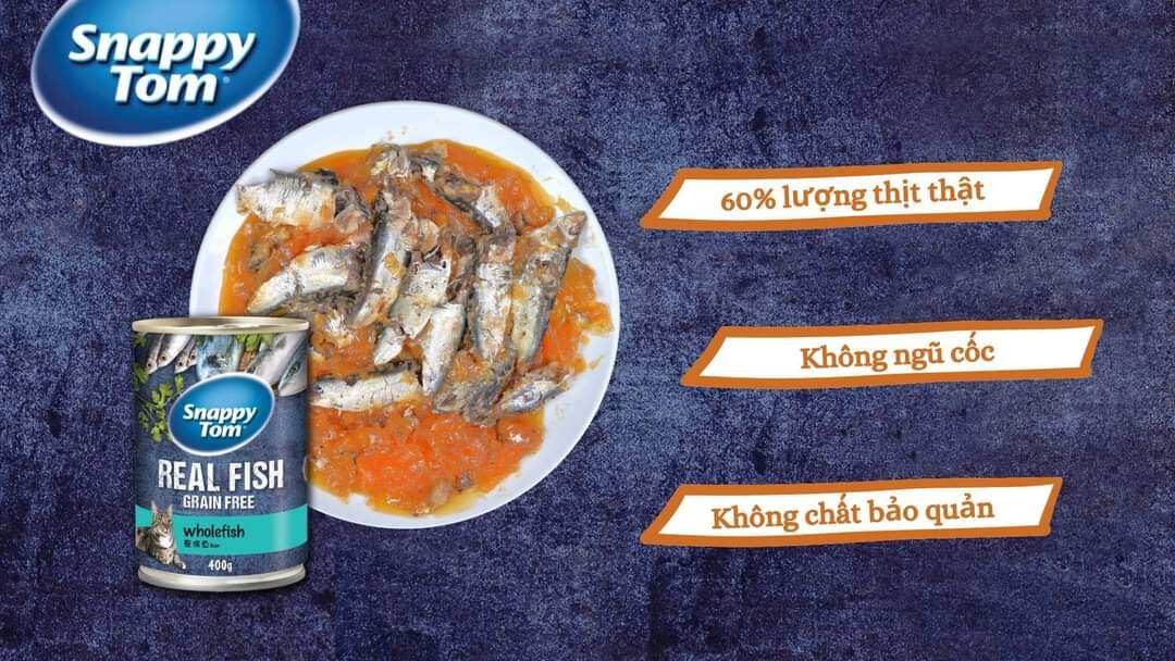 Pate lon SnappyTom Real Fish - Siêu nhiều cá 400g