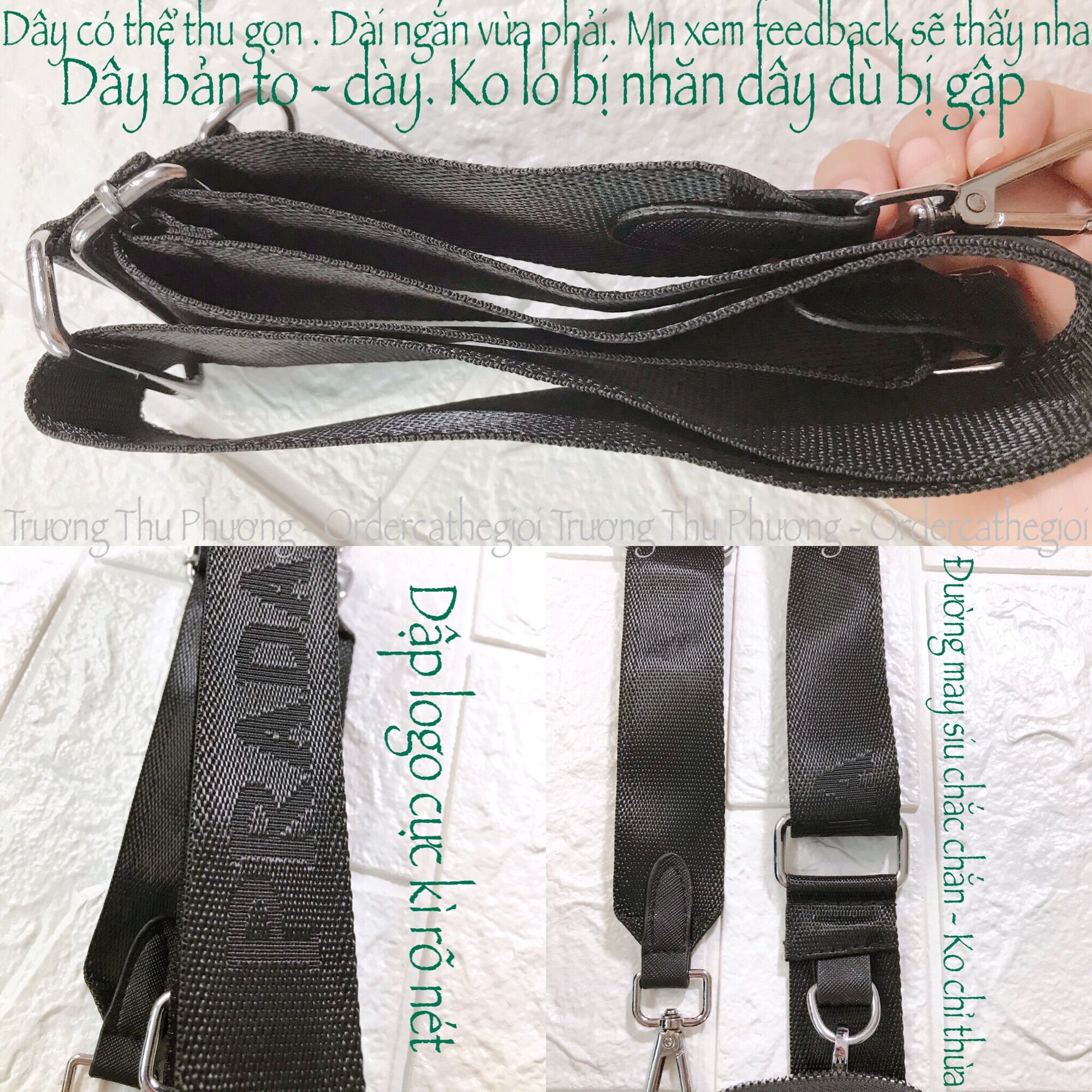 Túi Xách Prada 1:1 ( Vải dù xịn , Dập logo dây/móc khoá )