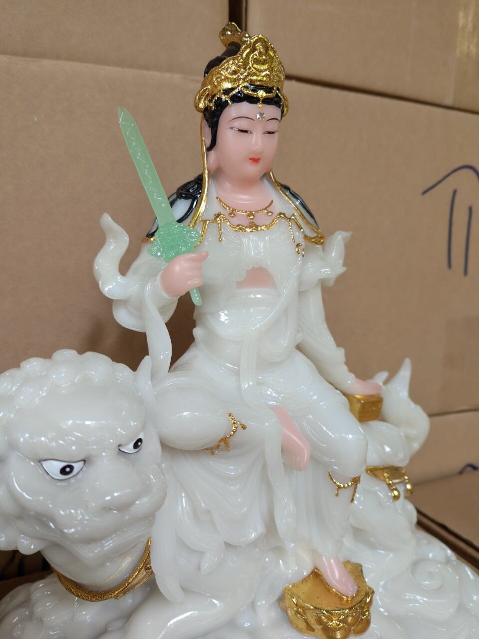 Tượng Văn Thù Bồ Tát  cao 30cm