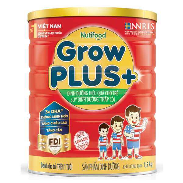 Sữa bột Growplus+ Suy dinh dưỡng lon 1,5kg