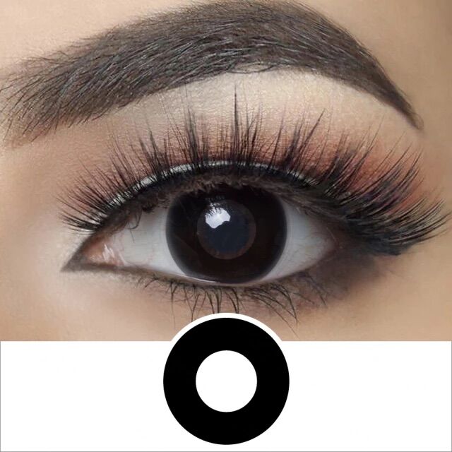 Contact Lens Đen tròn - 2 cái kính áp tròng màu đen - 1 cặp Lens đen hoá trang