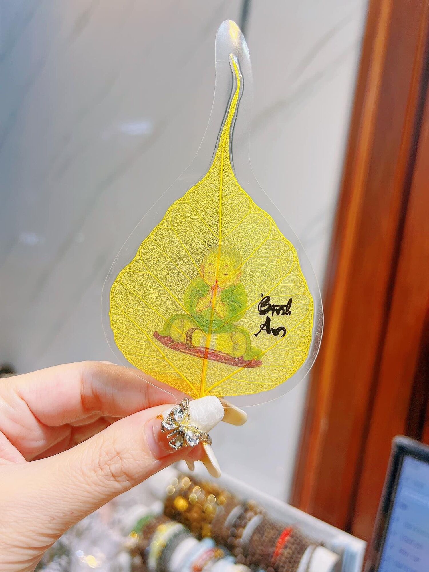 Lá Bồ đề cầu bình an may mắn