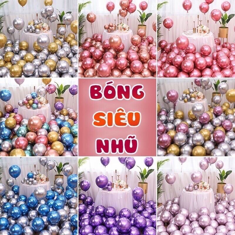 Set 30 bóng siêu nhũ mạ crom trang trí phòng cưới, sinh nhật, party