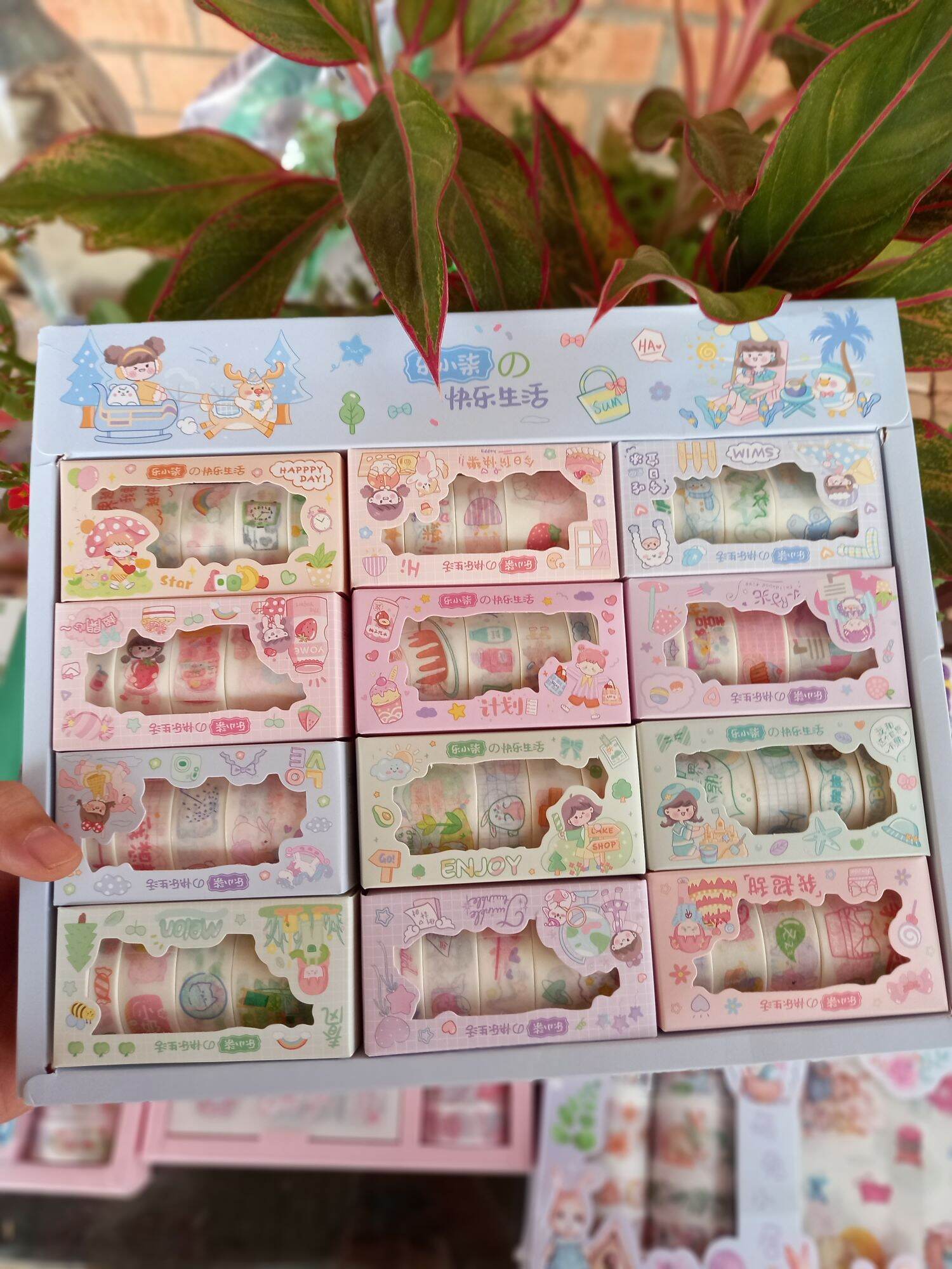 Washi cuộn ( hộp 5 cuộn đủ kích thước )