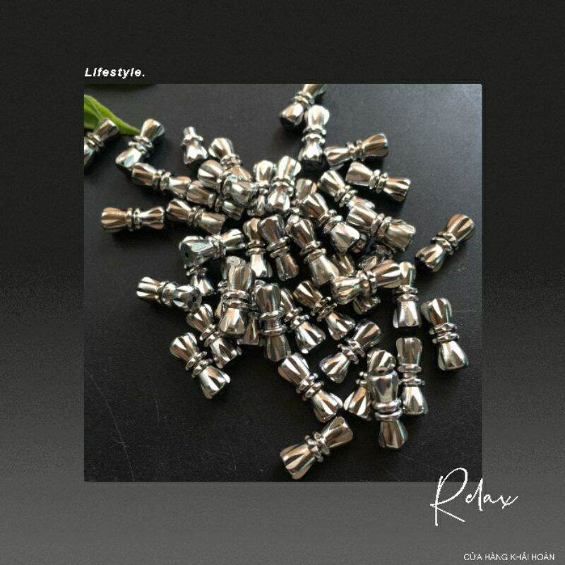 khoá dạng ốc xoắn màu bạc phù hợp làm Xỏ Chuỗi vòng đeo tay trang sức DIY