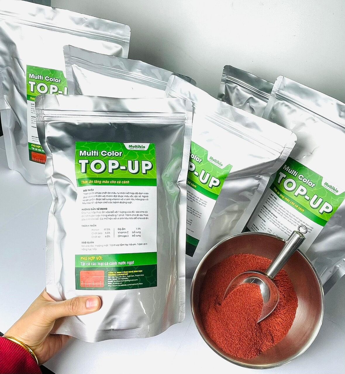 Cám top up túi 1 kí , tương tự 3/5 cho cá 7 màu , cám cá nhỏ , thức ăn cho cá