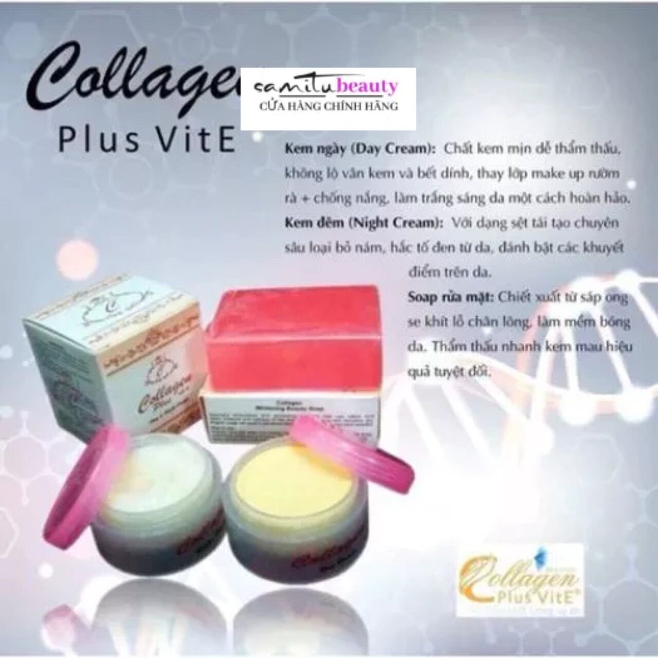 [HÀNG CHUẨN XỊN] Combo 3 sản phẩm  Kem Collagen Plus Vit E + Serum Vite [hàng chuẩn]