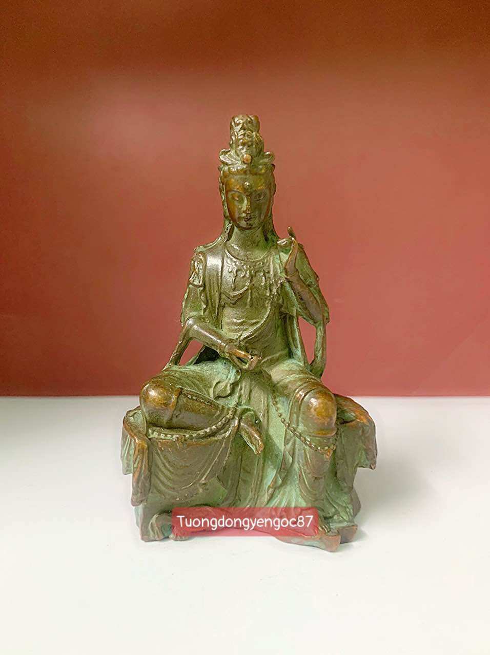 Tượng đồng phật bà quan âm tự tại cao 10 cm