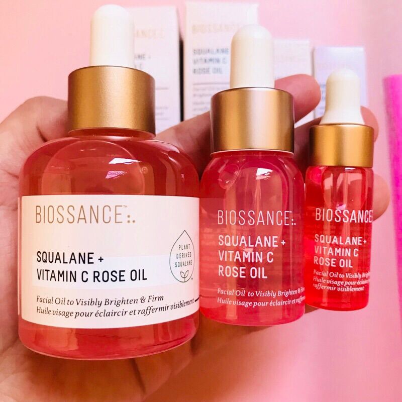 Dầu dưỡng làm sáng da từ vitamin C và hoa hồng BIOSSANCE Squalane Vitamin C Rose Oil
