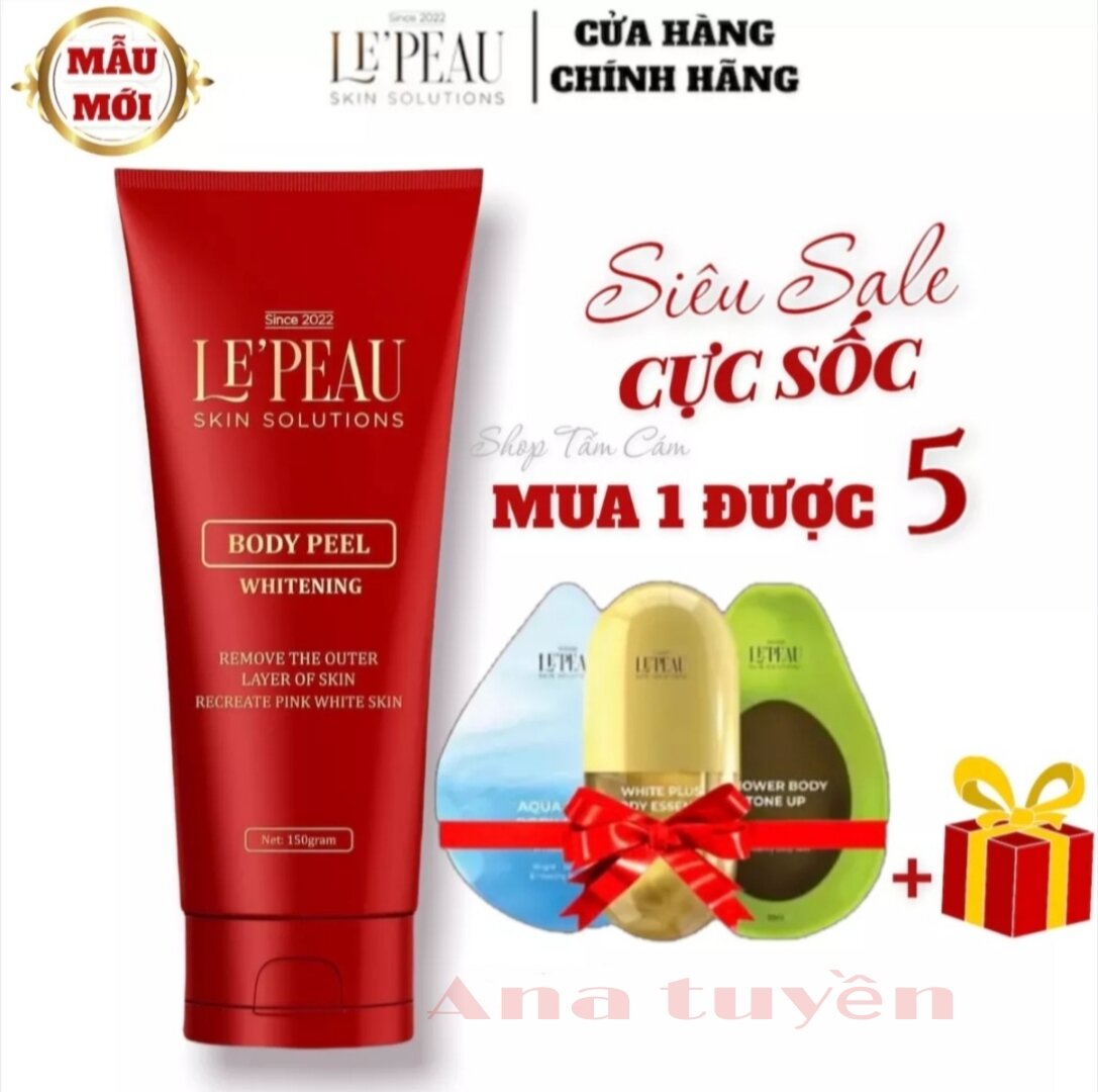Peel da body retinol vi tảo le peau 150ml, tinh chất tái tạo da body kích trắng, tắm trắng, dưỡng ẩm