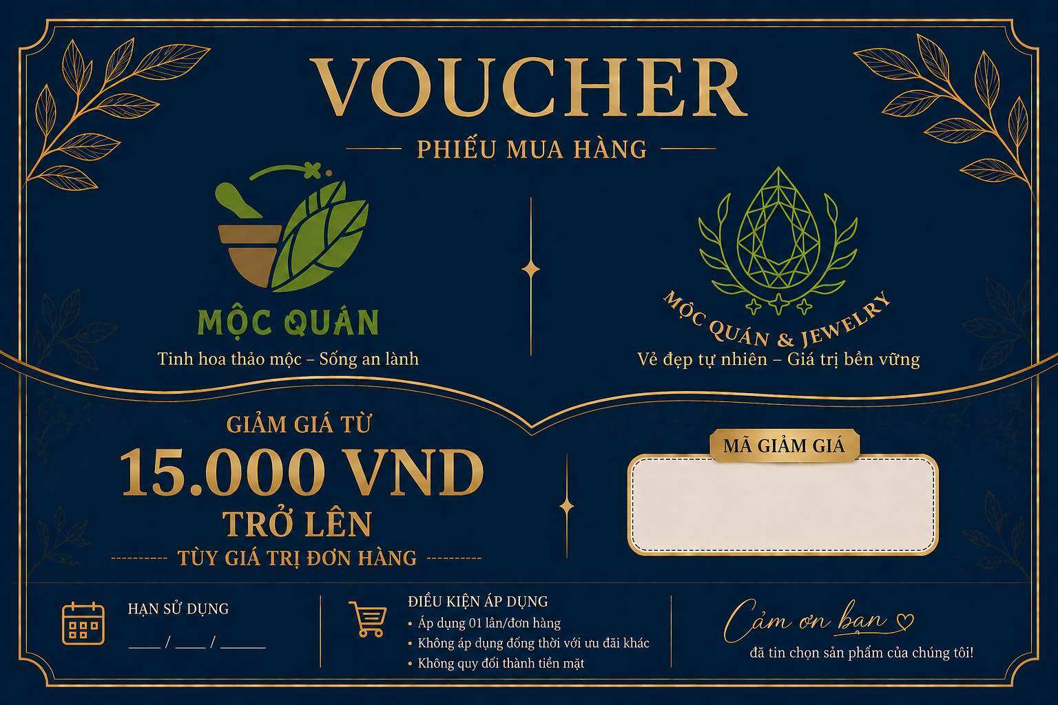 🎁 Quà tặng - Voucher giảm giá từ 15k, tuỳ giá trị đơn hàng