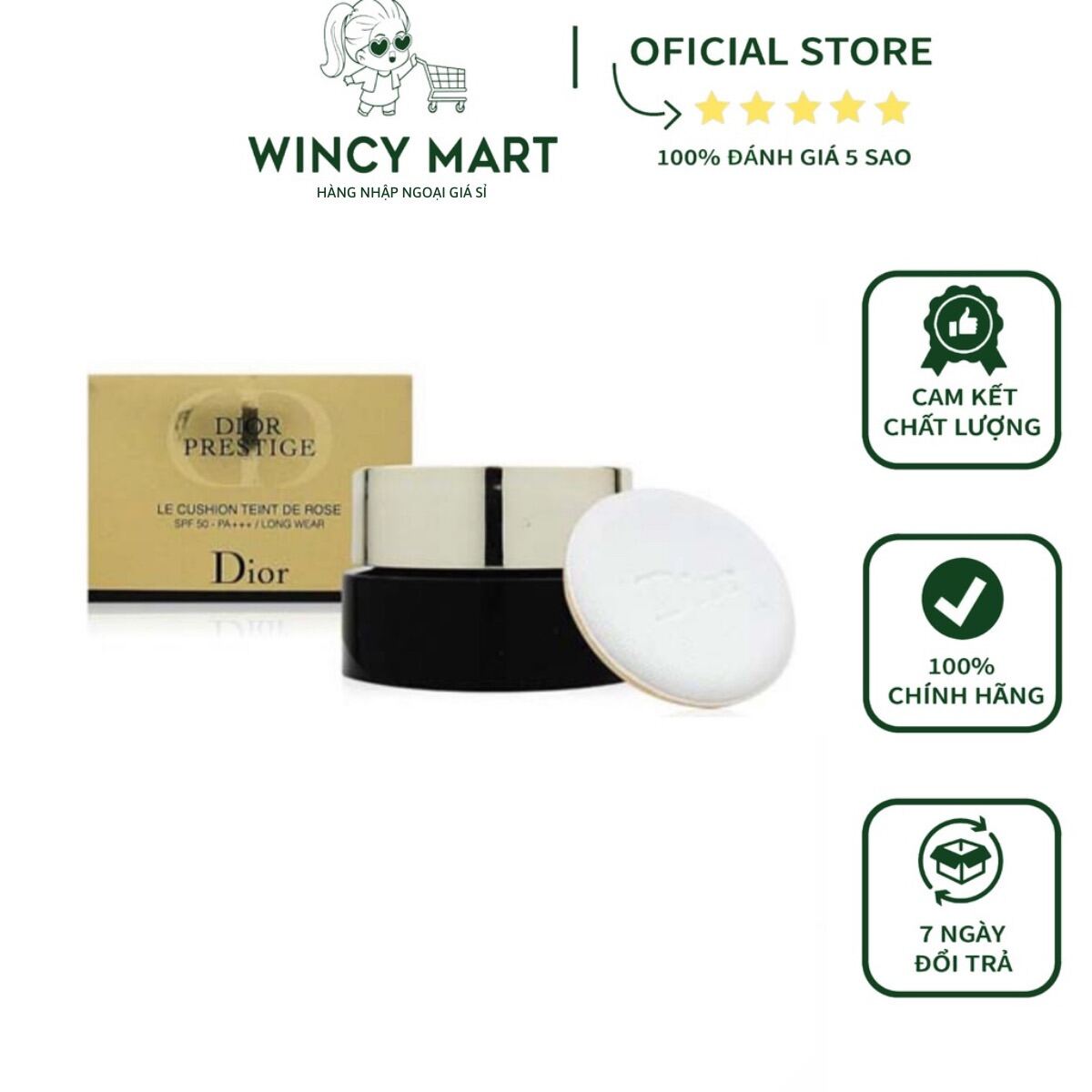 Chính Hãng Phấn Nước Dior Prestige Le Cushion Teint De Rose Mini Tone 10 4g