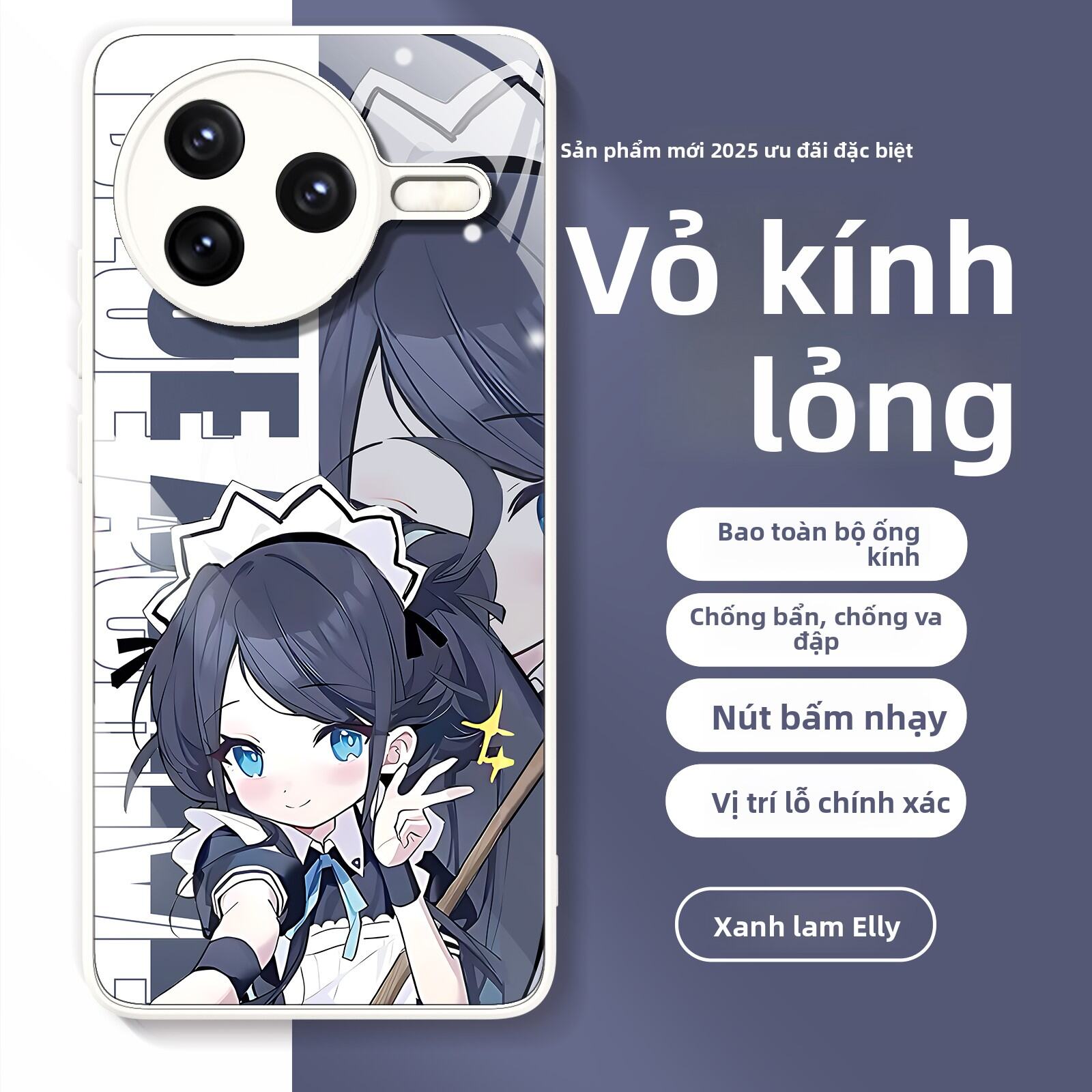 Ốp Lưng Điện Thoại Bằng Kính Bảo Vệ Cho Xiaomi 17 Ultra Redmi K80 Turbo4 pro Blue Archive K70 Suprem