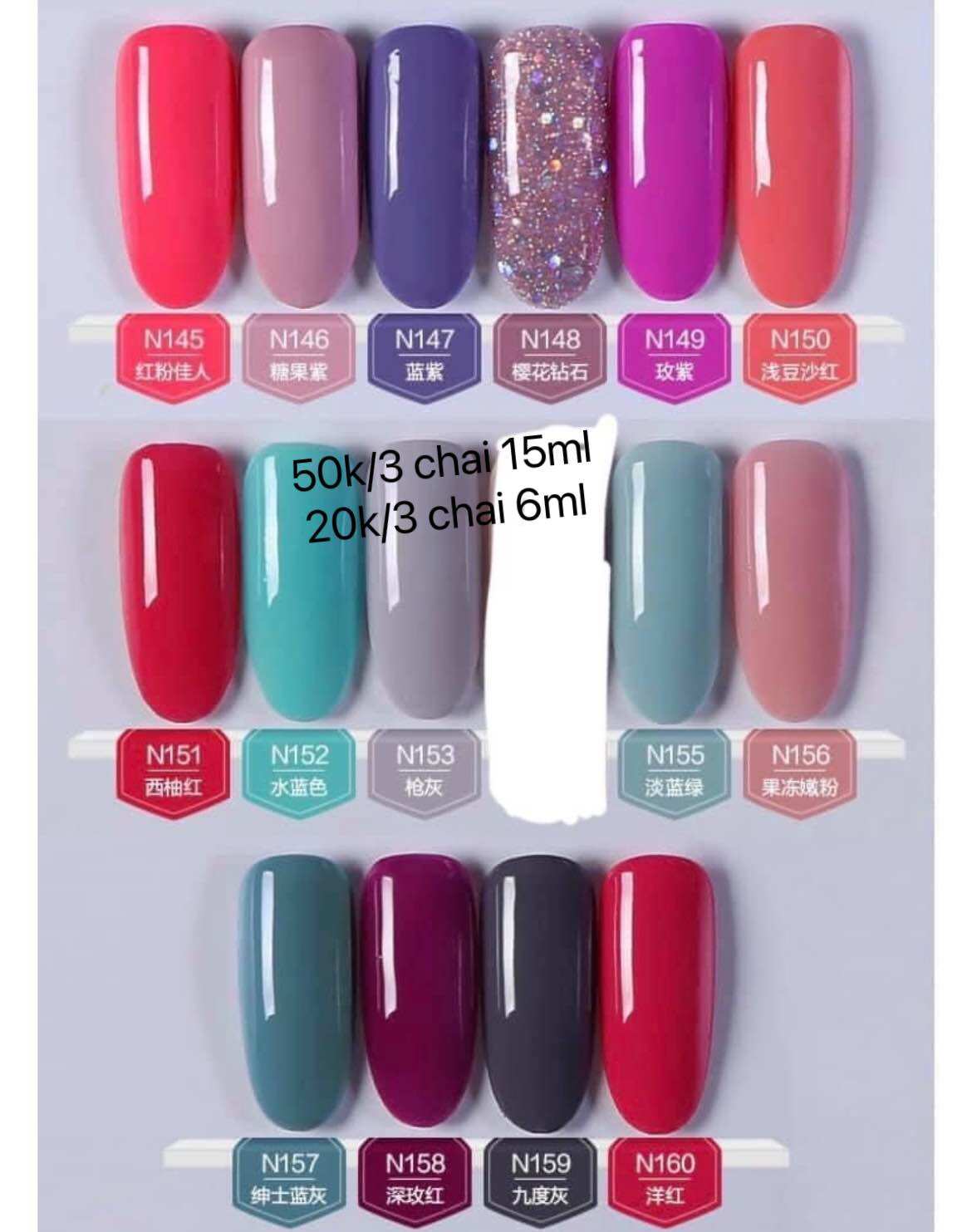 Sơn gel mini (có tổng 160 màu,giá 1 chai)