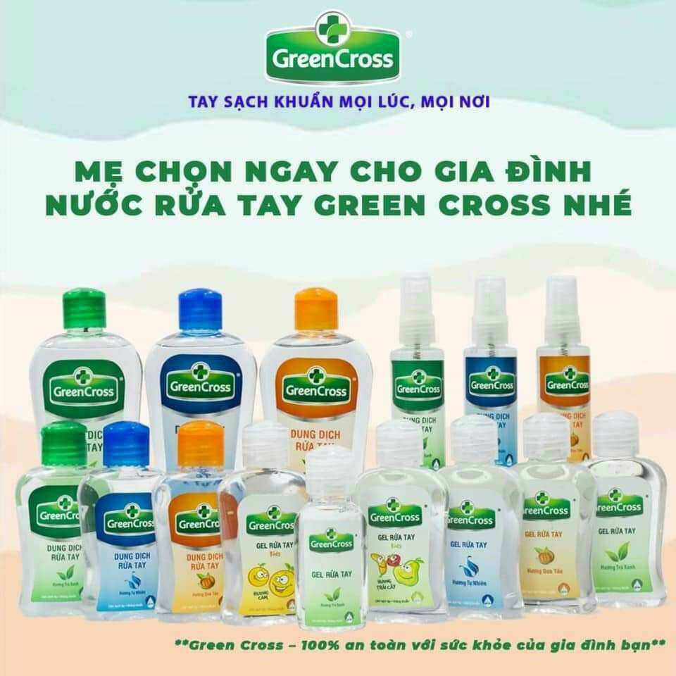 Dung dịch rửa tay green cross nhiều mùi, nhiều dung tích