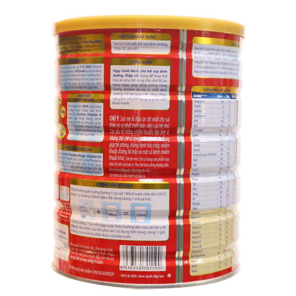 Sữa bột Oggi Gold cho bé 1-10 tuổi (900g)