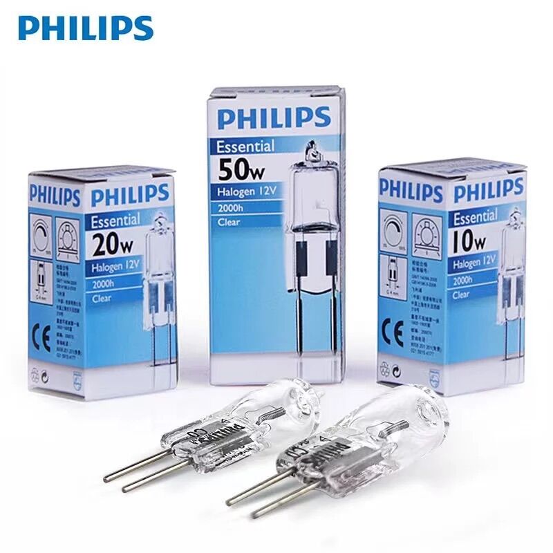 Bóng g6.5 philips. bóng 2 chân ghim halogen 12v 20w/35w philips | ánh sáng 2700k tặng kèm đui chống cháy.