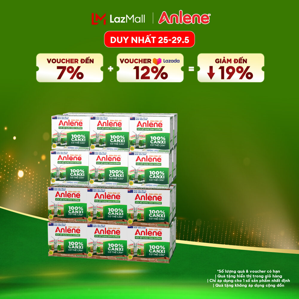 [Voucher giảm đến 26%]Combo 2 Thùng Sữa Nước Anlene 110Ml ( Vani  Socola )