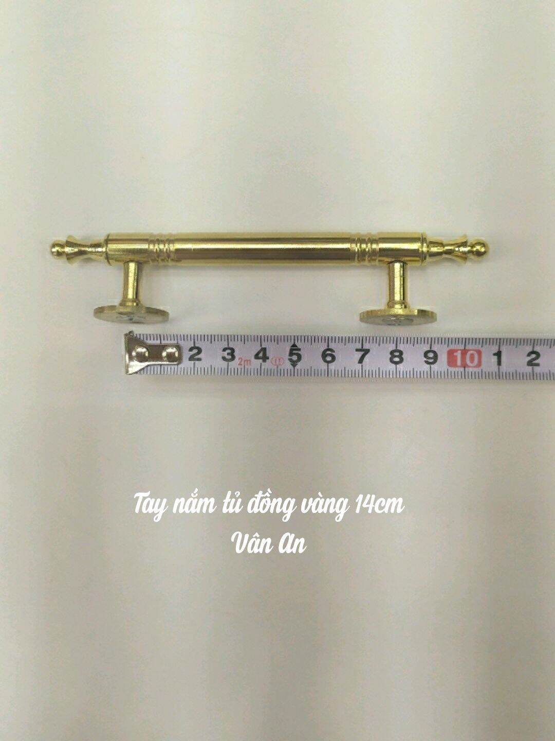 Tay nắm tủ đồng vàng dài 14cm