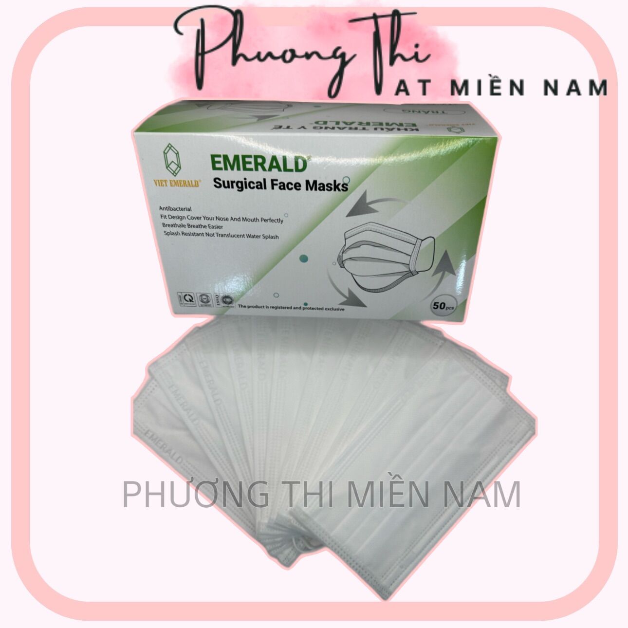[ COMBO 5 HỘP x 50 CÁI ] KHẨU TRANG Y TẾ 4 LỚP KHÁNG KHUẨN EMERALD