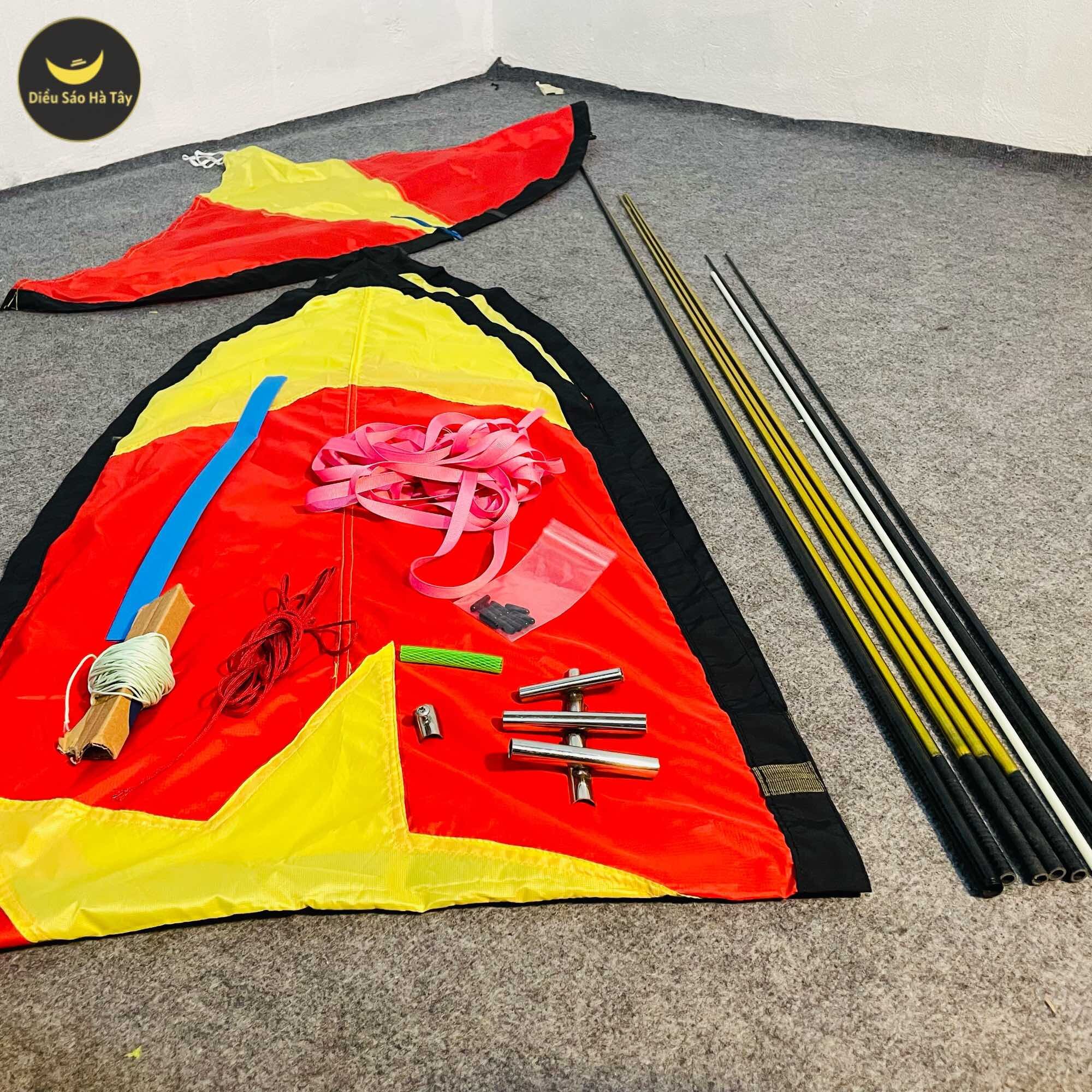 Combo khung và áo làm diều cờ đỏ 2m-2m5-3m