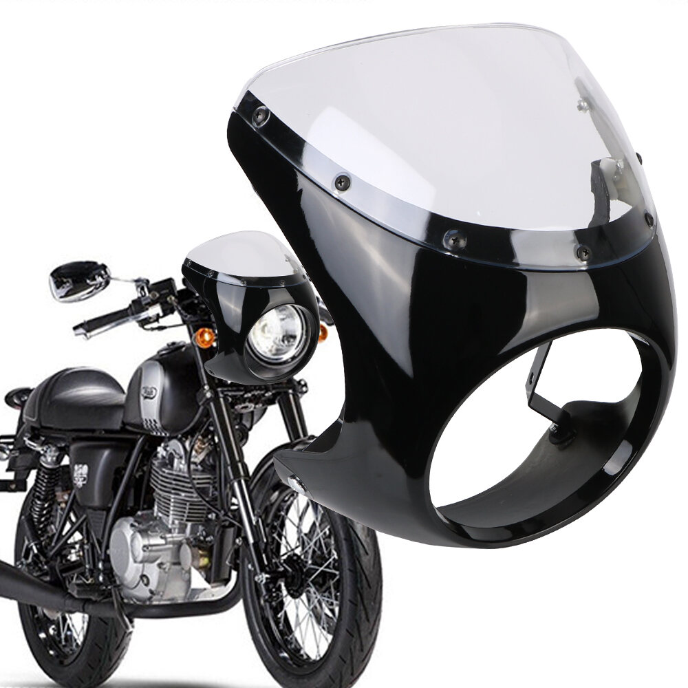 Retro Đèn Pha Kính Chắn Gió Cho Quán Cafe Racer Xe Máy 7 Inch Nhựa ABS Và Mặt Tỳ Hưu Màu Đèn Trước Fairing Xe Máy Phụ Kiện dành Cho Xe Honda