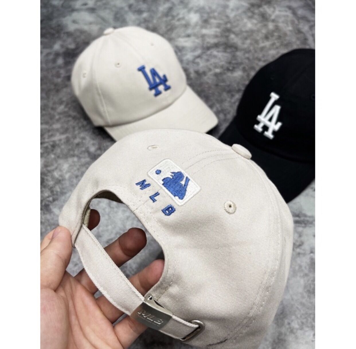 Mũ lưỡi trai L.A màu beige( hàng xuất  chuẩn)