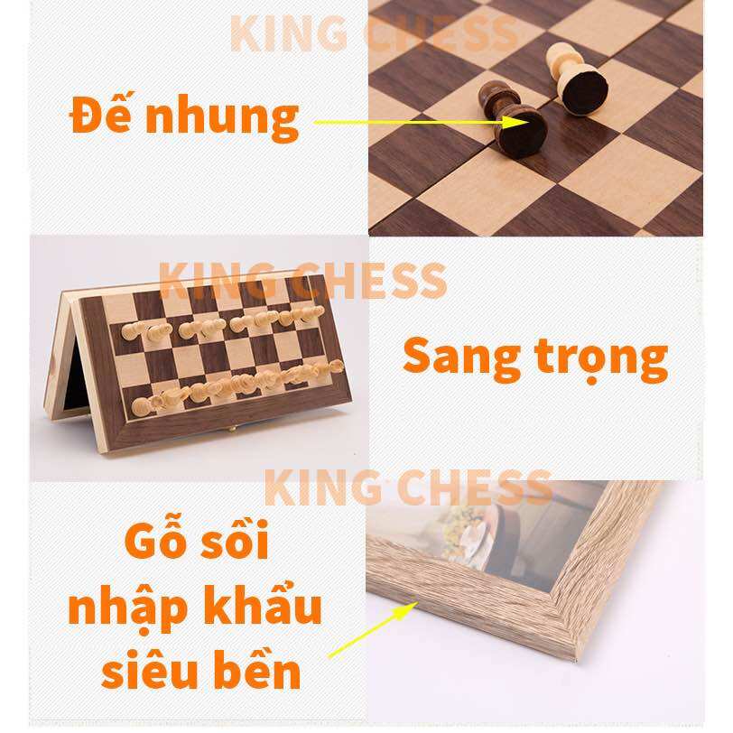 Bộ cờ vua gỗ tự nhiên có nam châm