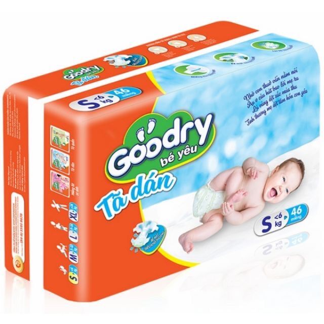 Tã dán goodry gói đại s46/m42/l38/xl34