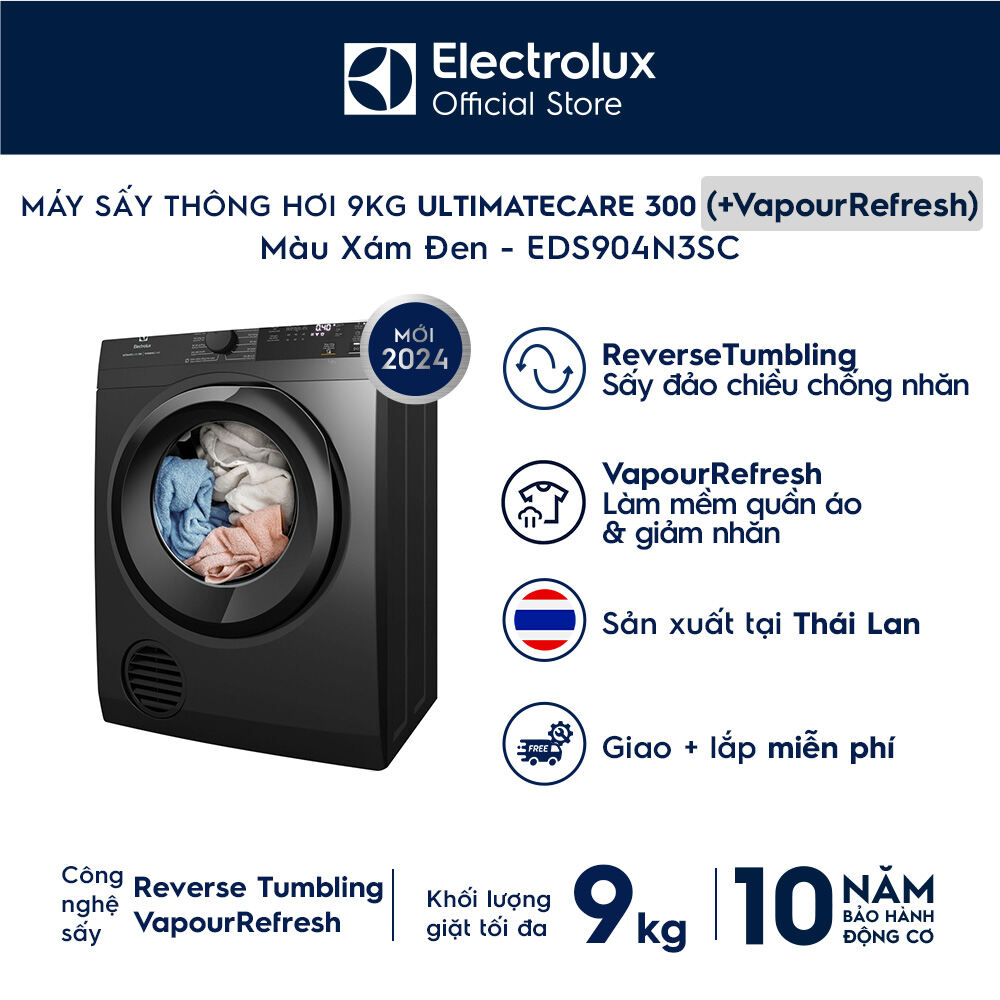 [MỚI] Máy sấy Electrolux 9kg UltimateCare 300 EDS904N3SC - Free Giao lắp