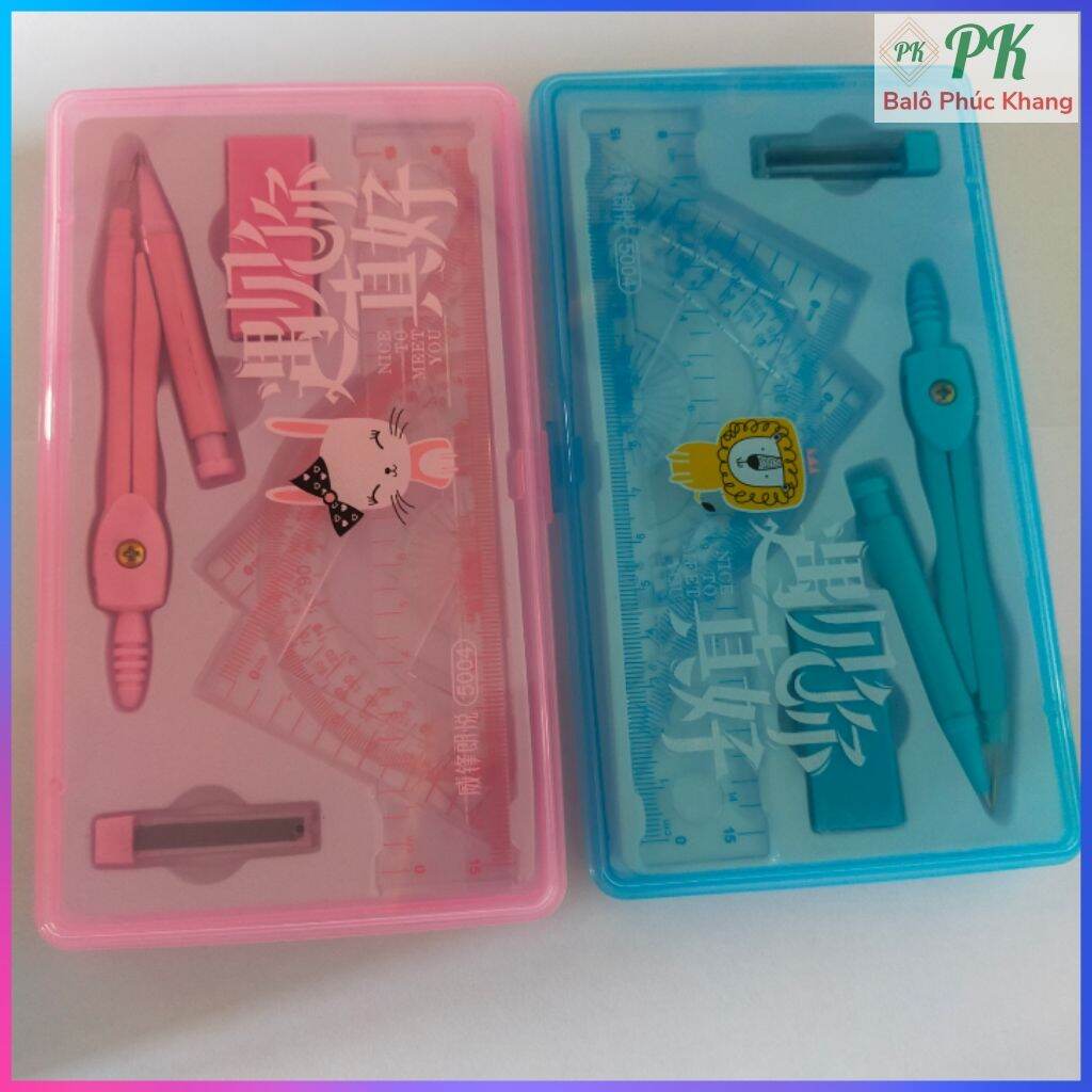 1 bộ thước + 1cây compa chì kim