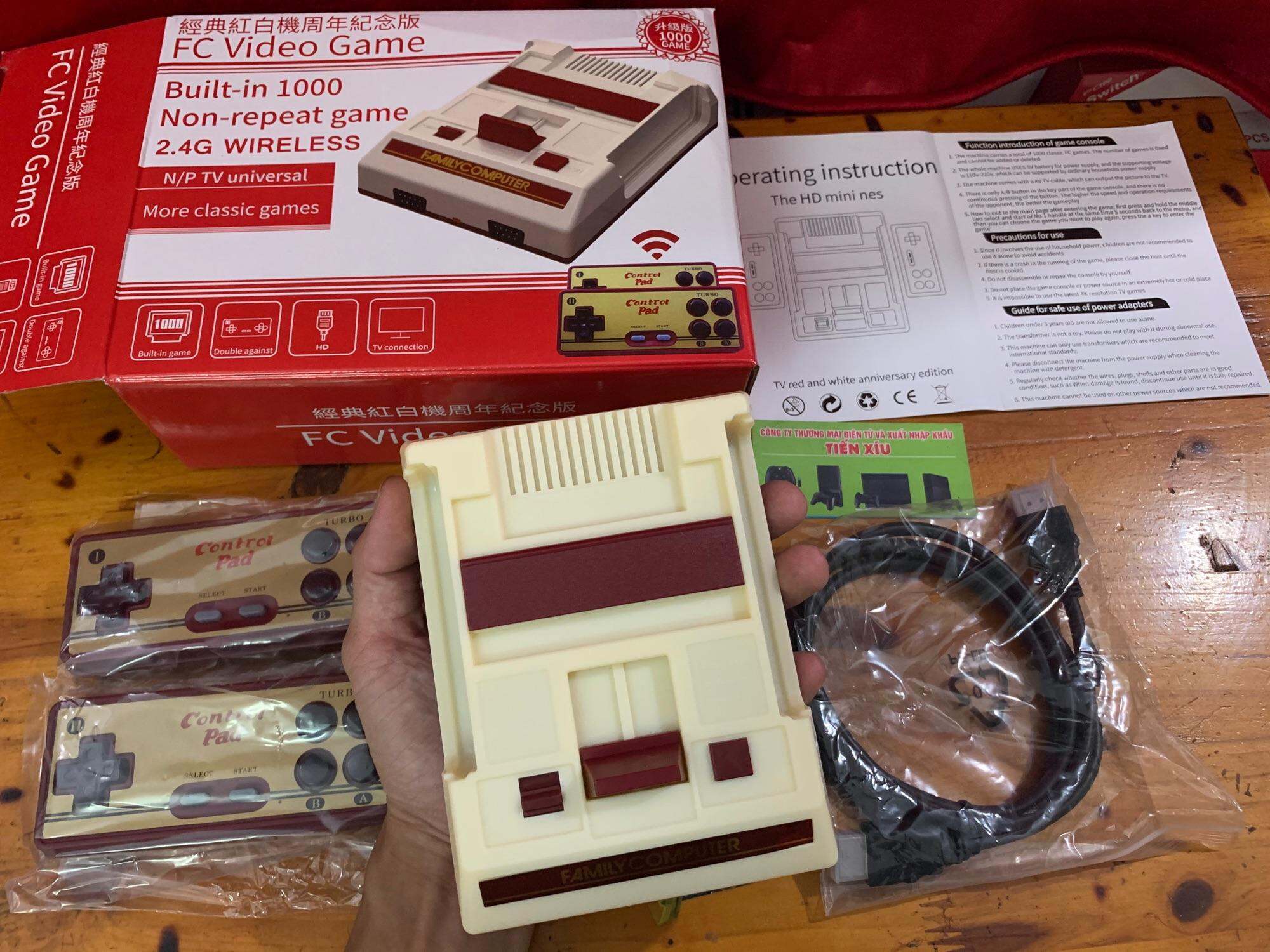 máy điện tử 4 nút mini cổng HDMI tích hợp 1000 trò, tay cầm không dây