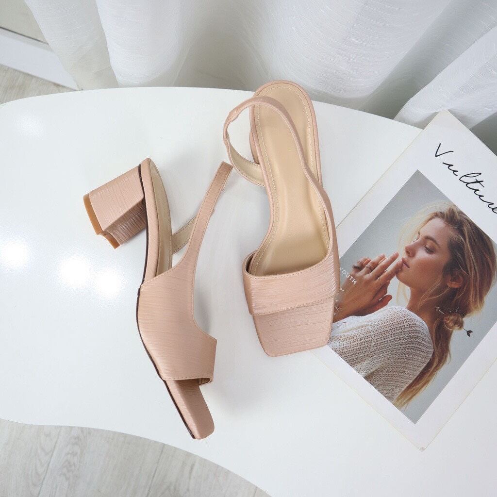 Sandal quai hậu gót cao 5P êm chân