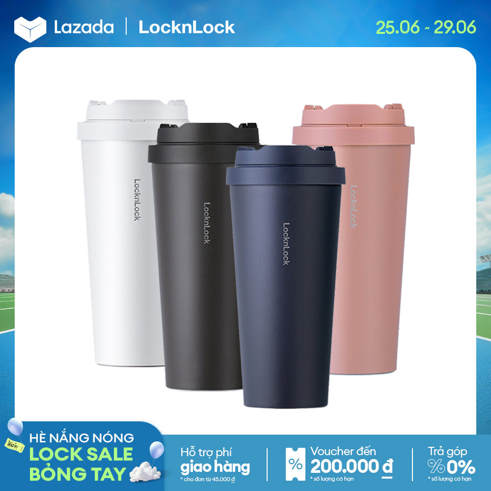 Bình giữ nhiệt Lock&Lock Energetic One Touch - 550ml-400ml - LHC3249 - Thép không gỉ - 4màu - nắp bật dễ dàng - Giữ lạnh hơn 12h