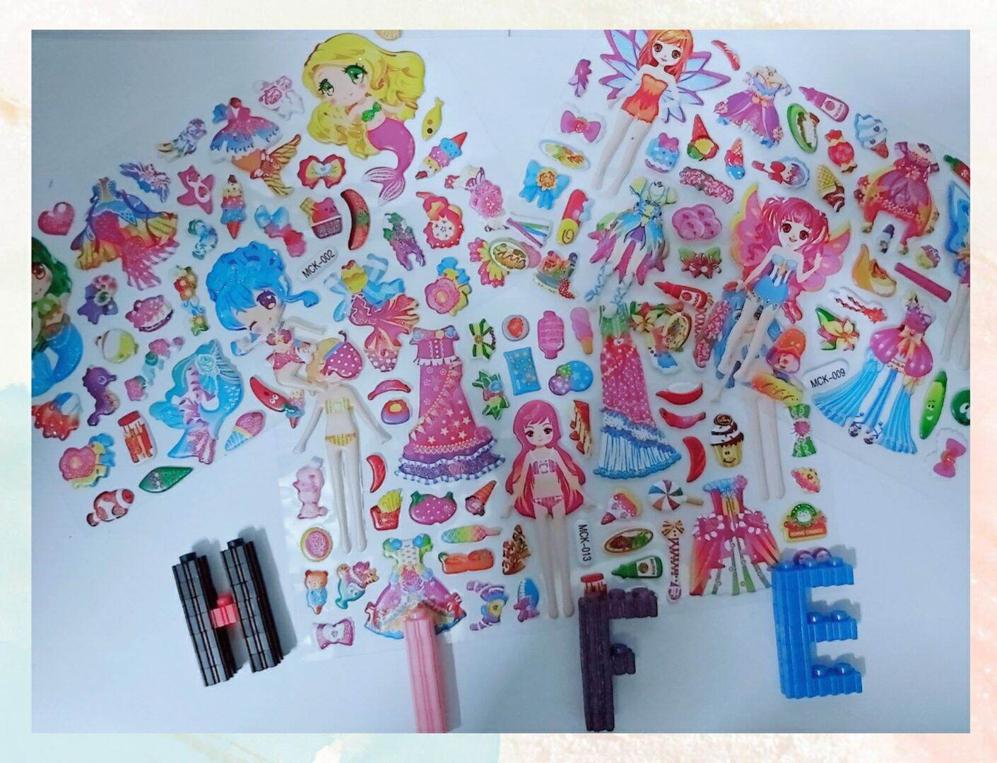 Hình dán nổi 3d búp bê hife - hình dán cho bé gái - sticker t11