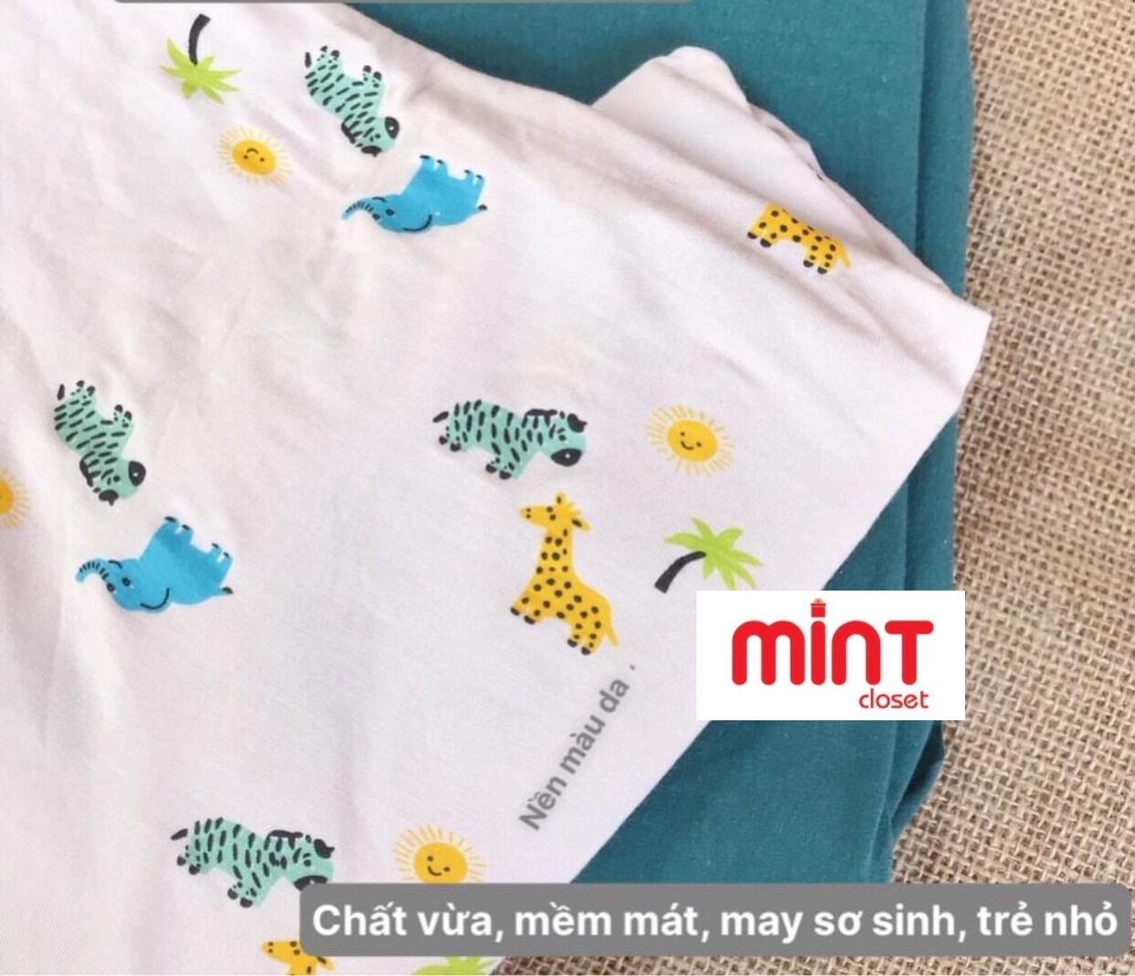 Vải cotton may đồ cho bé Hàn Quốc