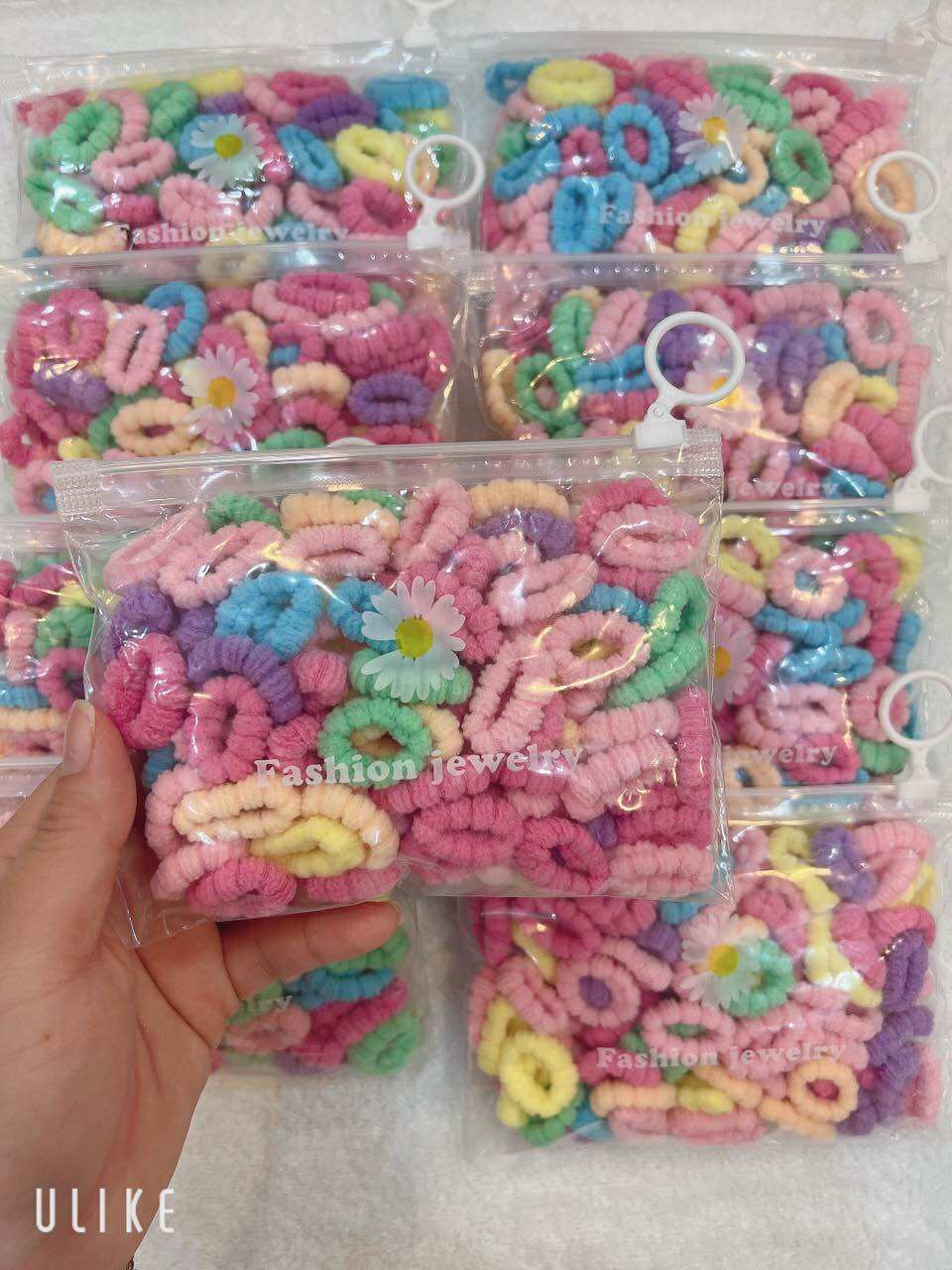 Thun Cột Tóc Mềm Túi 100 Chiếc