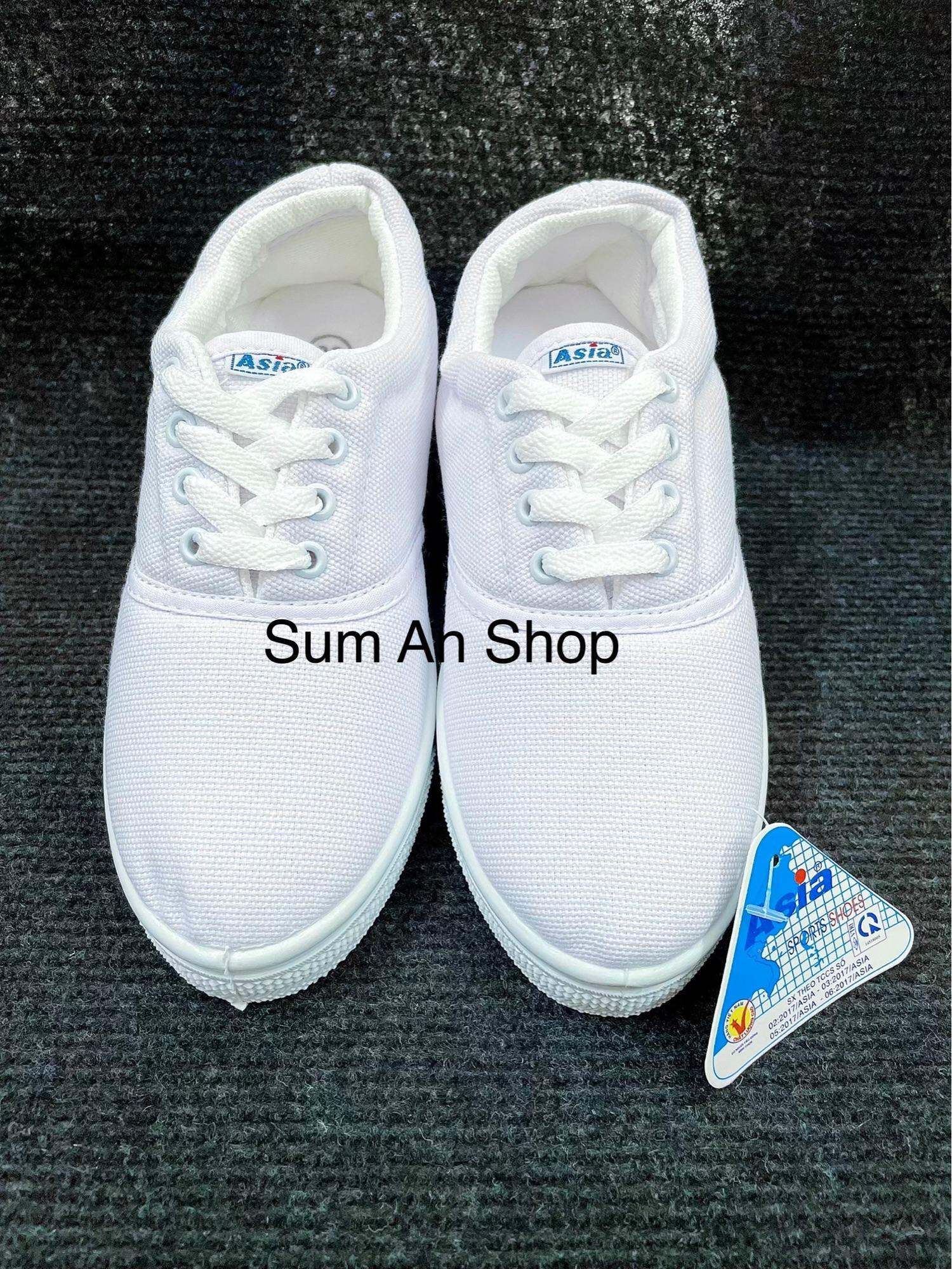 GIÀY THỂ DỤC TRẮNG VẢI CỘT NỮ ASIA